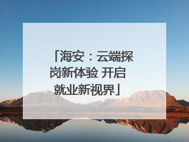 海安：云端探岗新体验 开启就业新视界