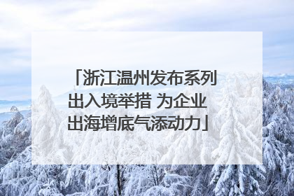 浙江温州发布系列出入境举措 为企业出海增底气添动力