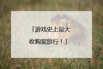 游戏史上最大收购案放行！