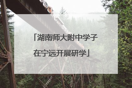 湖南师大附中学子在宁远开展研学