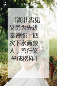 湖北省见义勇为先进秦遵照：四次下水勇救人，善行义举成榜样