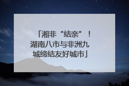 湘非“结亲”！湖南八市与非洲九城缔结友好城市