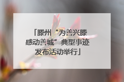 滕州“为善兴滕 感动善城”典型事迹发布活动举行