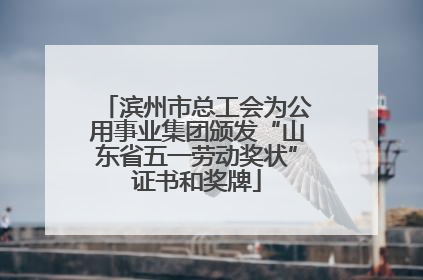 滨州市总工会为公用事业集团颁发“山东省五一劳动奖状”证书和奖牌