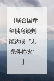 联合国希望俄乌谈判能达成“无条件停火”