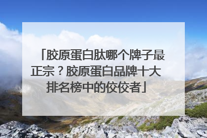 胶原蛋白肽哪个牌子最正宗？胶原蛋白品牌十大排名榜中的佼佼者