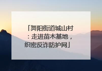 舞阳街道城山村：走进苗木基地，织密反诈防护网