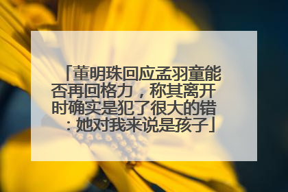 董明珠回应孟羽童能否再回格力，称其离开时确实是犯了很大的错：她对我来说是孩子
