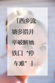 西乡流塘多措并举破解地铁口“停车难”