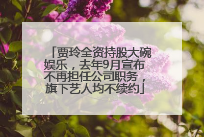 贾玲全资持股大碗娱乐，去年9月宣布不再担任公司职务，旗下艺人均不续约