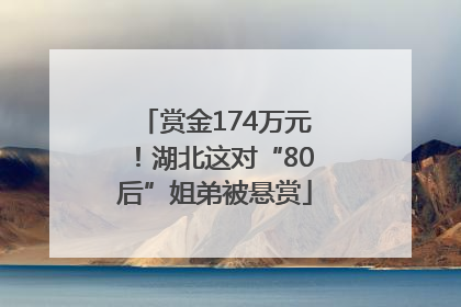 赏金174万元！湖北这对“80后”姐弟被悬赏