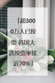 超3000万人已投票 韩国大选投票率接近70%