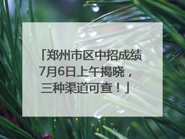 郑州市区中招成绩7月6日上午揭晓，三种渠道可查！