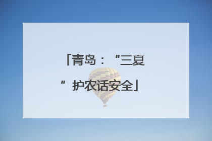 青岛：“三夏”护农话安全