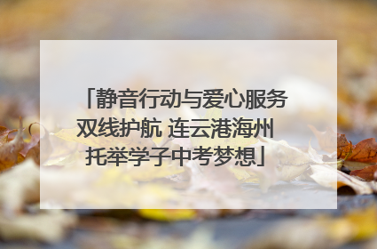 静音行动与爱心服务双线护航 连云港海州托举学子中考梦想
