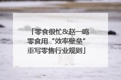 零食很忙&赵一鸣零食用“效率壁垒”重写零售行业规则