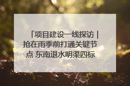 项目建设一线探访｜抢在雨季前打通关键节点 东南退水明渠四标段项目顺利完工