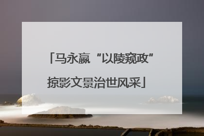马永嬴“以陵窥政” 掠影文景治世风采