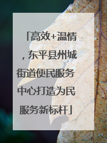 高效+温情，东平县州城街道便民服务中心打造为民服务新标杆