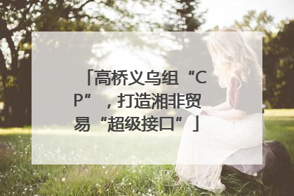 高桥义乌组“CP”，打造湘非贸易“超级接口”
