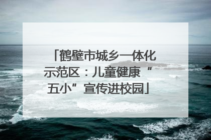 鹤壁市城乡一体化示范区：儿童健康“五小”宣传进校园