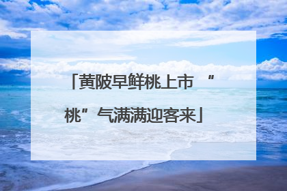 黄陂早鲜桃上市 “桃”气满满迎客来