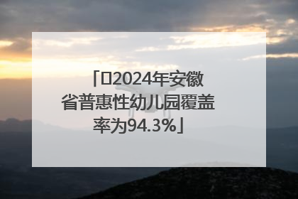 ﻿2024年安徽省普惠性幼儿园覆盖率为94.3%
