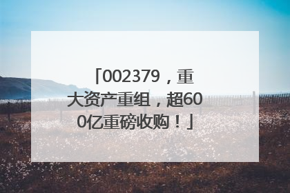002379，重大资产重组，超600亿重磅收购！