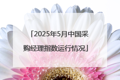 2025年5月中国采购经理指数运行情况