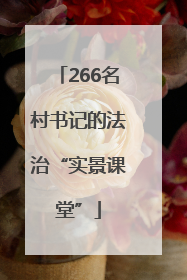 266名村书记的法治“实景课堂”