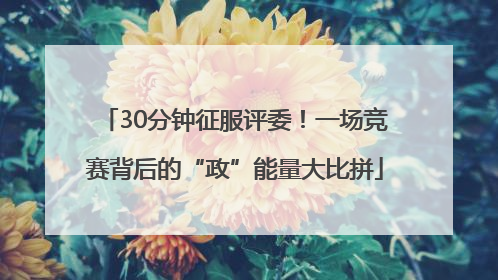 30分钟征服评委！一场竞赛背后的“政”能量大比拼