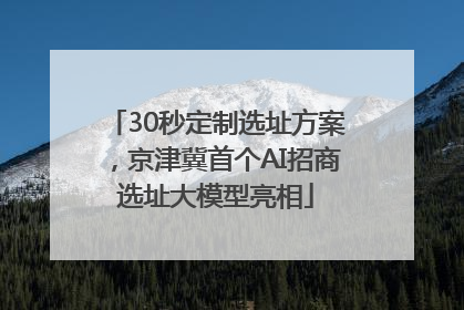 30秒定制选址方案，京津冀首个AI招商选址大模型亮相